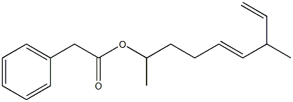 Phenylacetic acid 1,6-dimethyl-4,7-octadienyl ester Struktur