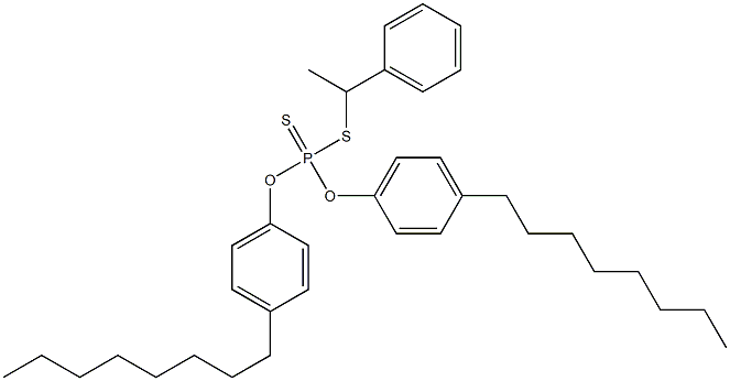 Dithiophosphoric acid O,O-bis(4-octylphenyl)S-(1-phenylethyl) ester Struktur