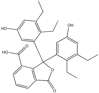 1,1-Bis(2,3-diethyl-5-hydroxyphenyl)-1,3-dihydro-3-oxoisobenzofuran-7-carboxylic acid Struktur