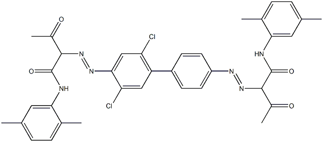 4,4'-Bis[[1-(2,5-dimethylphenylamino)-1,3-dioxobutan-2-yl]azo]-3,6-dichloro-1,1'-biphenyl Struktur