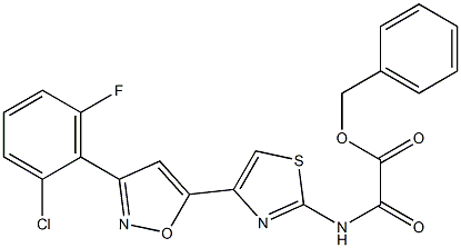 N-[4-[3-(2-Chloro-6-fluorophenyl)-5-isoxazolyl]-2-thiazolyl]oxamidic acid benzyl ester Struktur