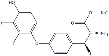 (2S,3S)-2-Amino-3-[4-(4-hydroxy-2,3-diiodophenoxy)phenyl]-3-iodopropanoic acid sodium salt Struktur