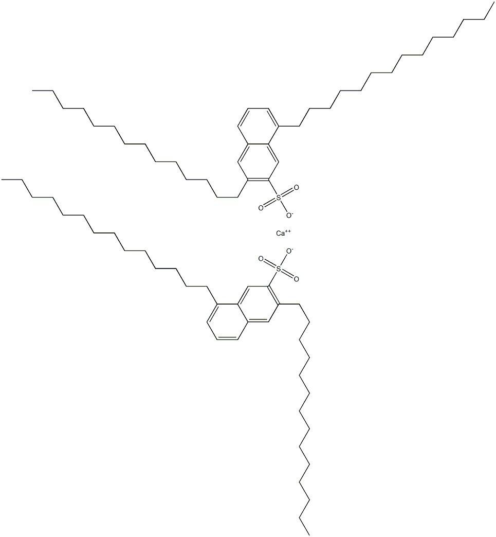 Bis(3,8-ditetradecyl-2-naphthalenesulfonic acid)calcium salt Struktur