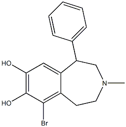 2,3,4,5-Tetrahydro-6-bromo-3-methyl-1-phenyl-1H-3-benzazepine-7,8-diol Struktur