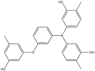 N,N-Bis(3-hydroxy-4-methylphenyl)-3-(3-hydroxy-5-methylphenoxy)benzenamine Struktur