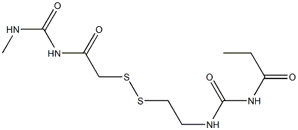 1-Propanoyl-3-[2-[[(3-methylureido)carbonylmethyl]dithio]ethyl]urea Struktur