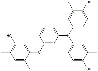 N,N-Bis(4-hydroxy-3-methylphenyl)-3-(5-hydroxy-2,4-dimethylphenoxy)benzenamine Struktur