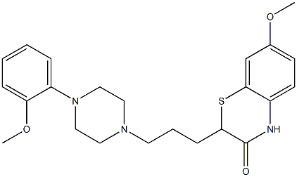 2-[3-[4-(2-Methoxyphenyl)piperazin-1-yl]propyl]-7-methoxy-2H-1,4-benzothiazin-3(4H)-one Struktur