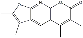 2,3,5,6-Tetramethyl-7H-furo[2,3-b]pyrano[3,2-e]pyridin-7-one Struktur