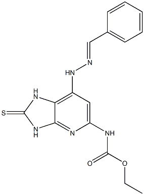 N-[[7-(2-Benzylidenehydrazino)-2,3-dihydro-2-thioxo-1H-imidazo[4,5-b]pyridin]-5-yl]carbamic acid ethyl ester Struktur