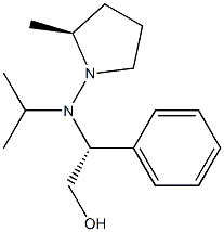 (2S)-2-Methyl-1-[N-isopropyl-N-[(1R)-2-hydroxy-1-phenylethyl]amino]pyrrolidine Struktur