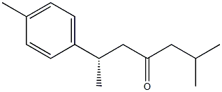 [S,(+)]-2-Methyl-6-p-tolyl-4-heptanone Struktur