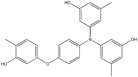 N,N-Bis(3-hydroxy-5-methylphenyl)-4-(3-hydroxy-4-methylphenoxy)benzenamine Struktur