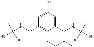 3,5-Bis[[(1,1-dihydroxyethyl)amino]methyl]-4-butylphenol Struktur