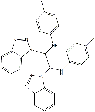 1,2-Bis(1H-benzotriazol-1-yl)-1,2-bis(4-methylanilino)ethane Struktur