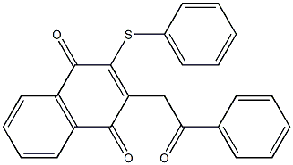 2-Phenylthio-3-[(phenylcarbonyl)methyl]-1,4-naphthoquinone Struktur