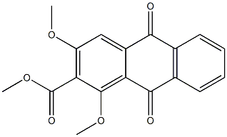 1-Methoxy-2-methoxycarbonyl-3-methoxy-9,10-anthraquinone Struktur