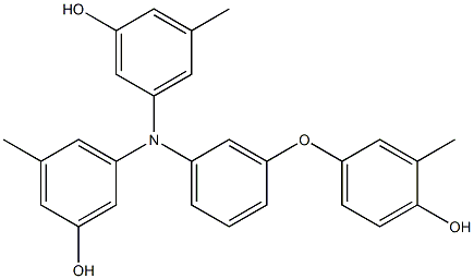 N,N-Bis(3-hydroxy-5-methylphenyl)-3-(4-hydroxy-3-methylphenoxy)benzenamine Struktur