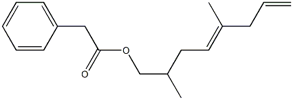 Phenylacetic acid 2,5-dimethyl-4,7-octadienyl ester Struktur