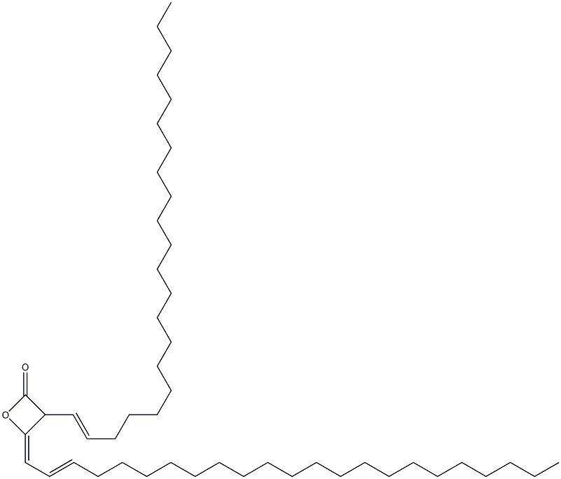 3-(1-Docosenyl)-4-(2-tricosen-1-ylidene)oxetan-2-one Struktur