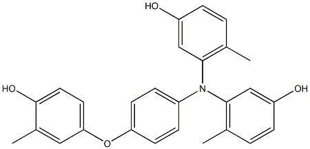 N,N-Bis(3-hydroxy-6-methylphenyl)-4-(4-hydroxy-3-methylphenoxy)benzenamine Struktur