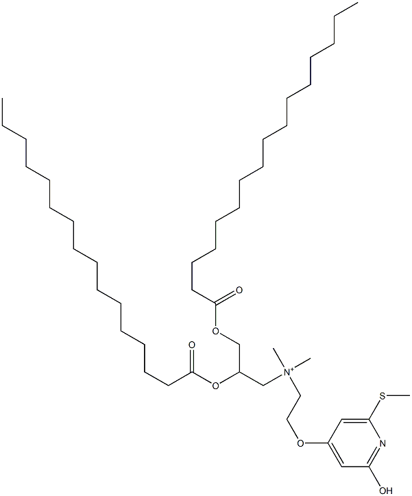 N,N-Dimethyl-N-[2-(2-hydroxy-6-methylthio-4-pyridinyloxy)ethyl]-2,3-bis(hexadecanoyloxy)propan-1-aminium Struktur