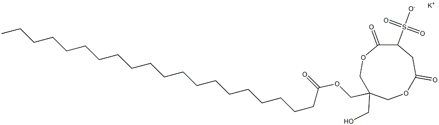 1-(1-Oxohenicosyloxymethyl)-1-(hydroxymethyl)-4,7-dioxo-3,8-dioxacyclononane-6-sulfonic acid potassium salt Struktur