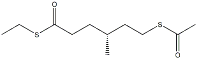 [R,(-)]-6-(Acetylthio)-4-methylhexanethioic acid S-ethyl ester Struktur