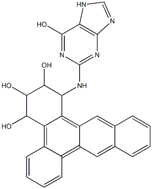 2-[[(2,3,4-Trihydroxy-1,2,3,4-tetrahydrodibenz[a,c]anthracen)-1-yl]amino]hypoxanthine Struktur