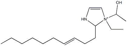 2-(3-Decenyl)-1-ethyl-1-(1-hydroxyethyl)-4-imidazoline-1-ium Struktur