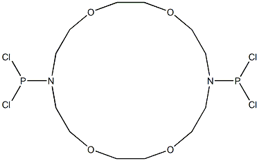 1,10-Bis(dichlorophosphino)-1,10-diaza-4,7,13,16-tetraoxacyclooctadecane Struktur