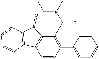 9-Oxo-2-phenyl-N,N-diethyl-9H-fluorene-1-carboxamide Struktur