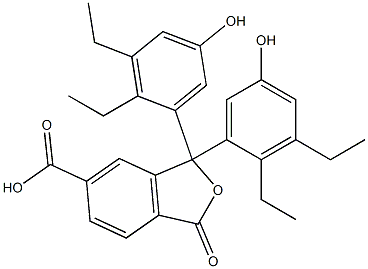 1,1-Bis(2,3-diethyl-5-hydroxyphenyl)-1,3-dihydro-3-oxoisobenzofuran-6-carboxylic acid Struktur