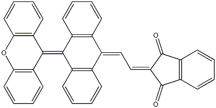 2-[2-[10-(9H-Xanthen-9-ylidene)anthracen-9-ylidene]ethylidene]-2H-indene-1,3-dione Struktur