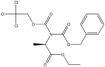 N-(Benzyloxycarbonyl)-N-(2,2,2-trichloroethoxycarbonyl)-D-alanine ethyl ester Struktur