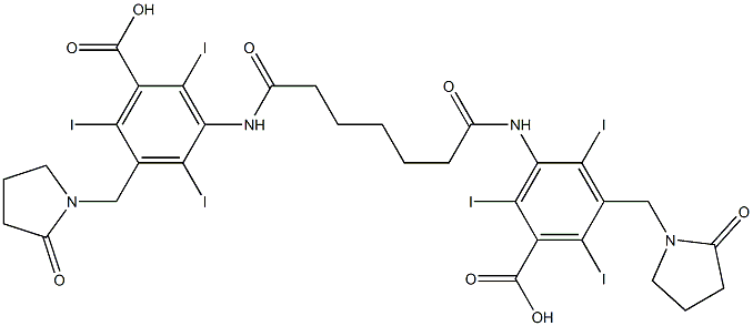 3,3'-(Pimeloyldiimino)bis[5-[(2-oxo-1-pyrrolidinyl)methyl]-2,4,6-triiodobenzoic acid] Struktur