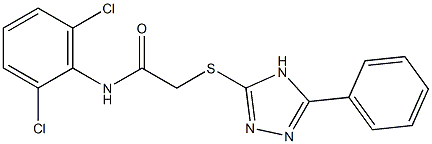 2-[[5-Phenyl-4H-1,2,4-triazol-3-yl]thio]-2',6'-dichloroacetoanilide Struktur