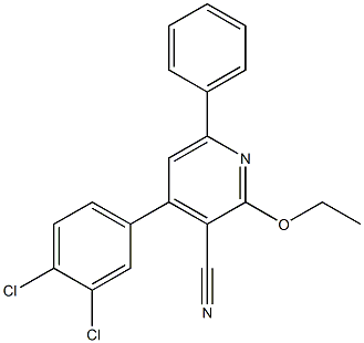 4-(3,4-Dichlorophenyl)-6-phenyl-2-ethoxypyridine-3-carbonitrile Struktur