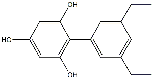 2-(3,5-Diethylphenyl)benzene-1,3,5-triol Struktur