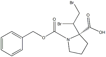 (2S)-1,2-Pyrrolidinedicarboxylic acid 1-benzyl 2-(1,2-dibromoethyl) ester Struktur