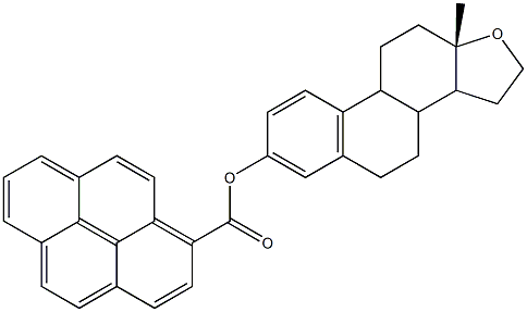 Pyrene-1-carboxylic acid 17-oxoestra-1,3,5(10)-trien-3-yl ester Struktur