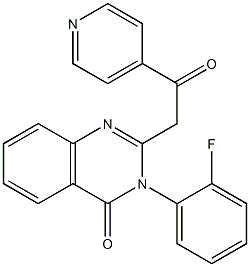 3-(2-Fluorophenyl)-2-(4-pyridinylcarbonylmethyl)quinazolin-4(3H)-one Struktur