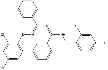 1,5-Bis[(2,4-dichlorophenyl)thio]-2,4-diphenyl-1,3,5-triaza-2,4-pentadiene Struktur