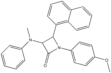 1-(4-Methoxyphenyl)-3-(methylphenylamino)-4-(1-naphtyl)azetidin-2-one Struktur