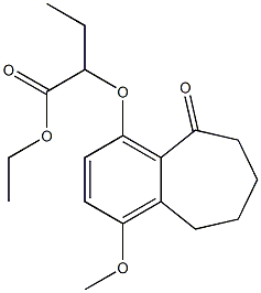 2-[(1-Methoxy-5-oxo-6,7,8,9-tetrahydro-5H-benzocyclohepten)-4-yloxy]butyric acid ethyl ester Struktur