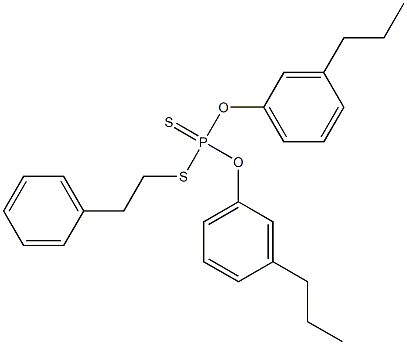 Dithiophosphoric acid O,O-bis(3-propylphenyl)S-(2-phenylethyl) ester Struktur