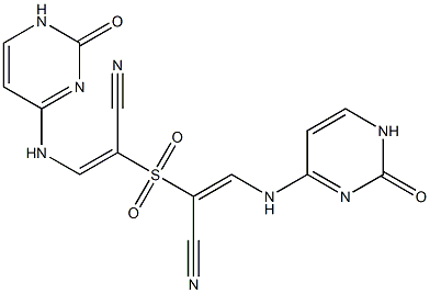 2,2'-Sulfonylbis[(E)-3-(2-oxo-1H-pyrimidin-4-yl)aminopropenenitrile] Struktur