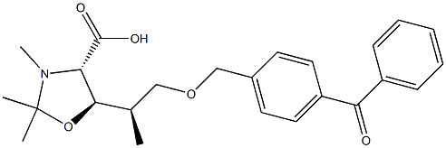 (4S,5R)-2,2,3-Trimethyl-5-[(1R)-2-(4-benzoylbenzyloxy)-1-methylethyl]-4-oxazolidinecarboxylic acid Struktur