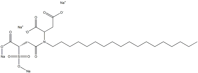 (S)-2-[[1-Oxo-3-[(sodiooxy)carbonyl]-3-[(sodiooxy)sulfonyl]propyl]octadecylamino]succinic acid disodium salt Struktur