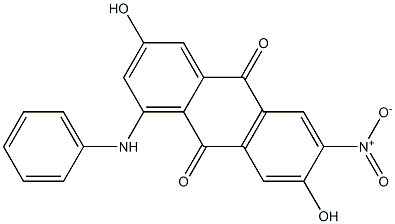 1-Anilino-3,7-dihydroxy-6-nitroanthraquinone Struktur